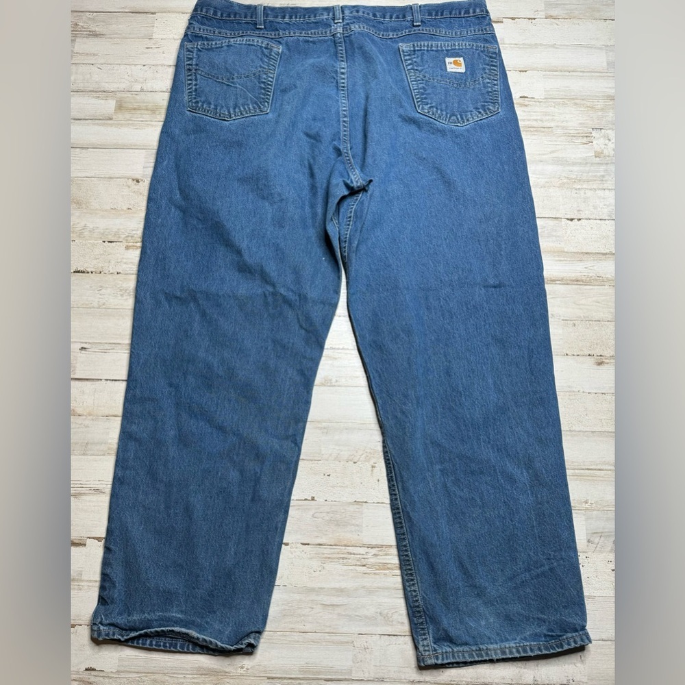 Carhartt FR Denim Blue Work Jeans Relaxed Fit Men 44x30 Workwear FRB100DNM USA - Picture 9 of 9
